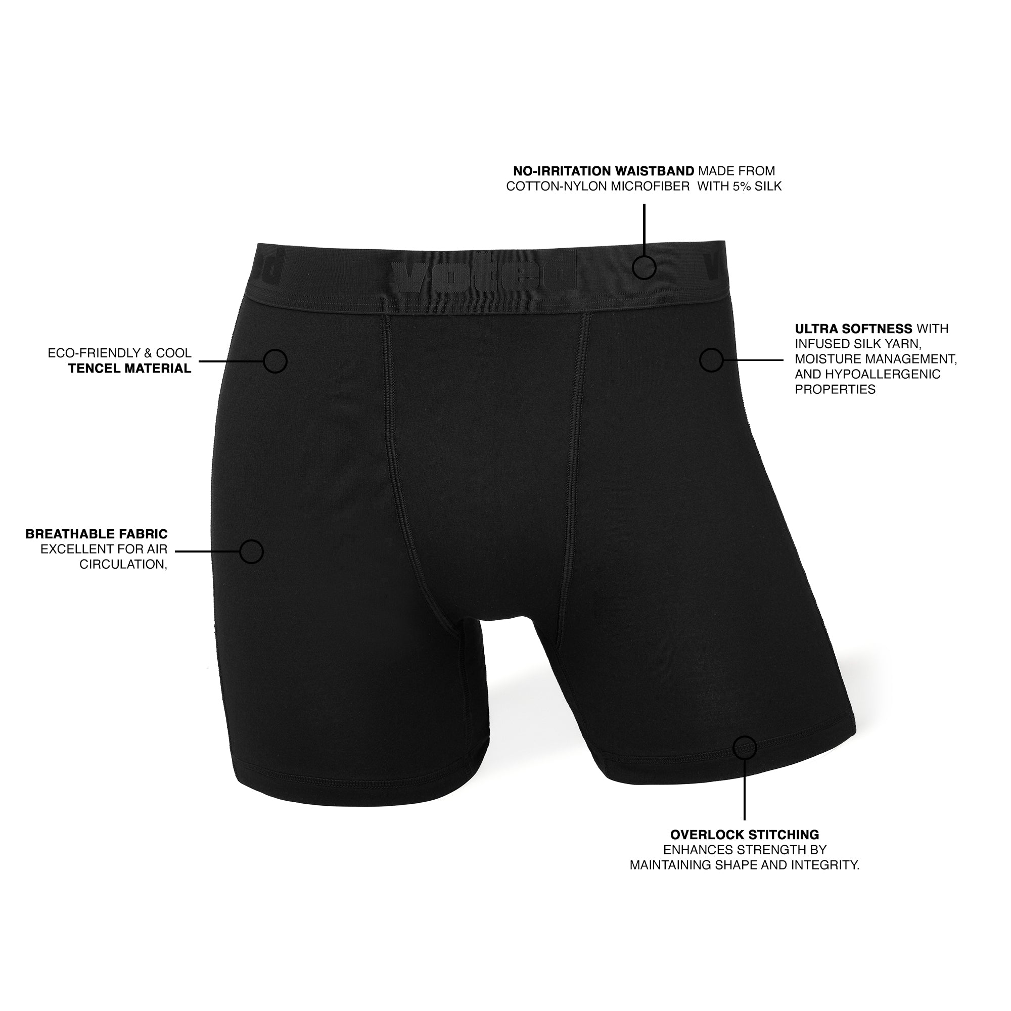 VOTED STAPLE BOXER BRIEF - BLACK